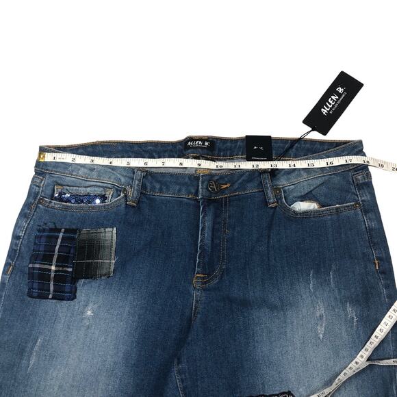 Allen B by Allen Schwartz flare bootcut patch jeans size 16 - Picture 4 of 9